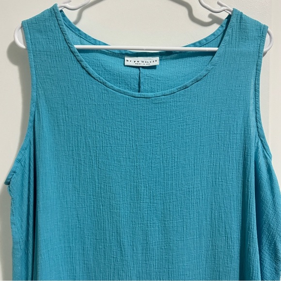 bryn Walker Blue Tank Top Flowy Sleeveless Blouse Size Small Lightweight Beach - Picture 2 of 6